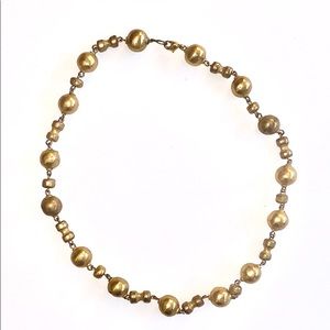 Antique gold bead choker necklace